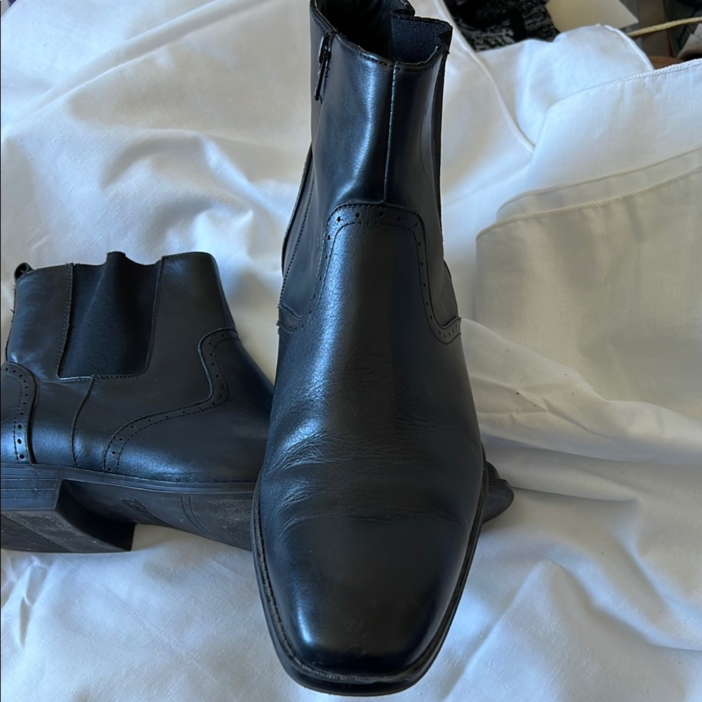 Stacy Adams Black Chelsea Boots Sleek Leather Design View 4